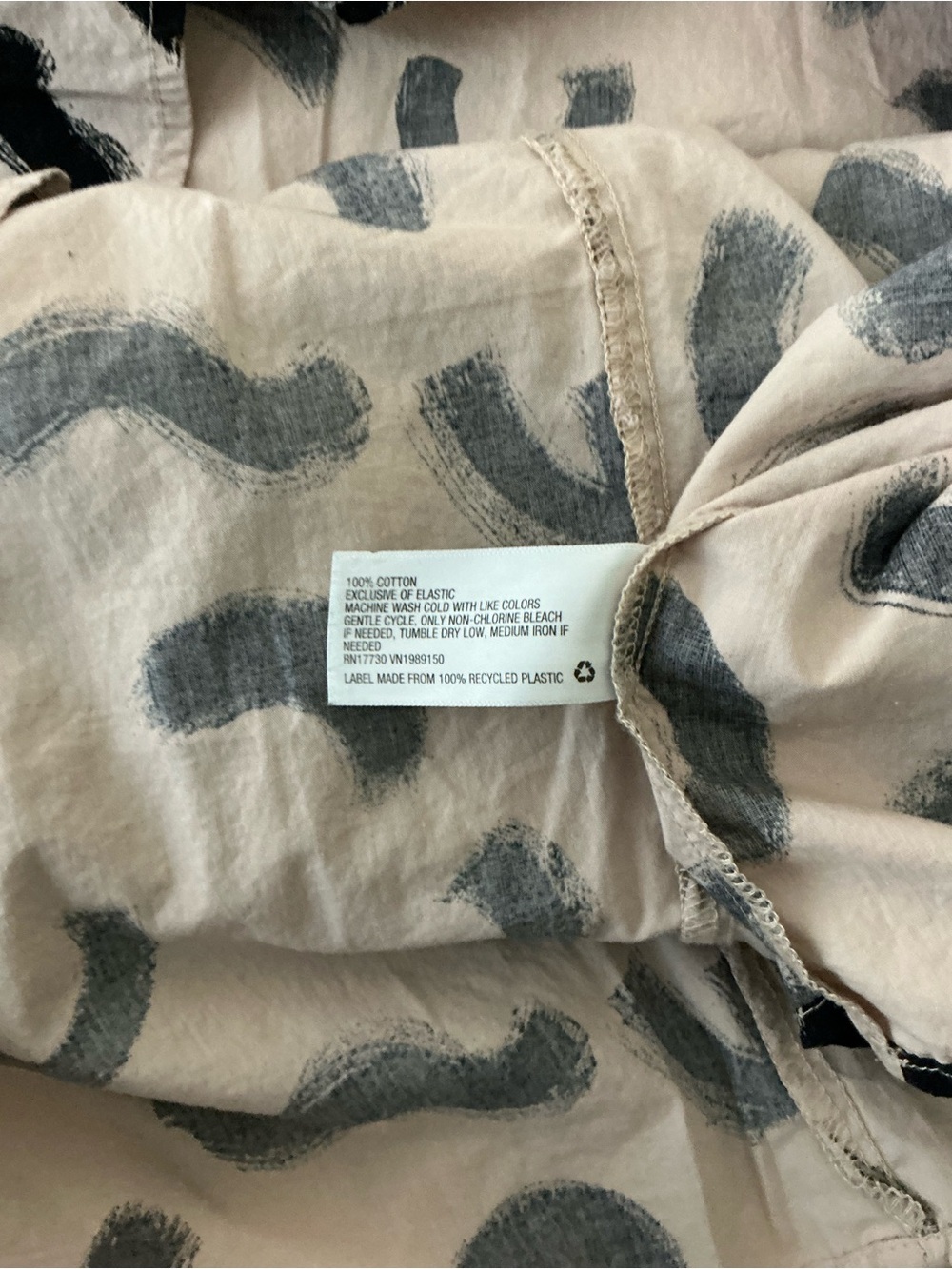 A New Day Beige & Black Squiggle Print Strapless Smocked Midi Dress - Picture 5 of 5